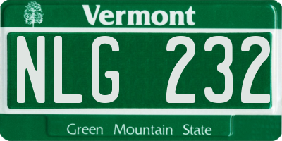 VT license plate NLG232