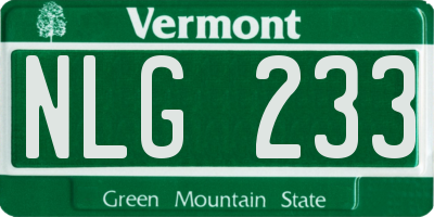 VT license plate NLG233