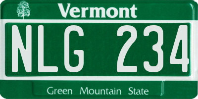 VT license plate NLG234