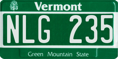 VT license plate NLG235