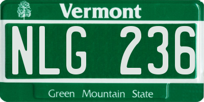 VT license plate NLG236