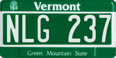 VT license plate NLG237