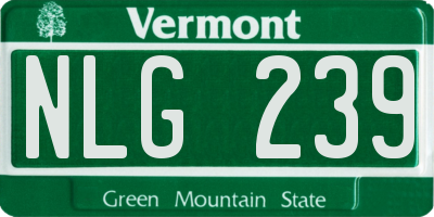 VT license plate NLG239