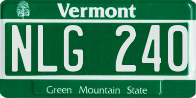 VT license plate NLG240