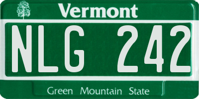 VT license plate NLG242