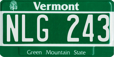 VT license plate NLG243