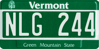 VT license plate NLG244