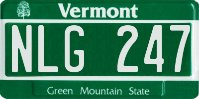 VT license plate NLG247