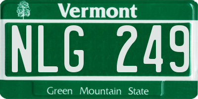 VT license plate NLG249