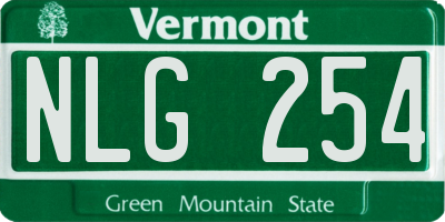 VT license plate NLG254