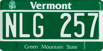VT license plate NLG257