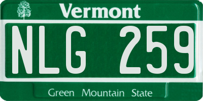 VT license plate NLG259
