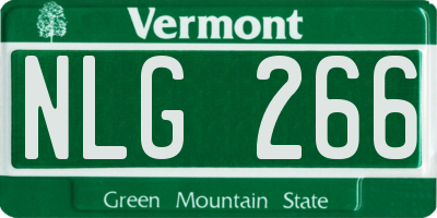 VT license plate NLG266