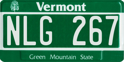 VT license plate NLG267