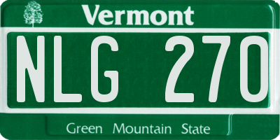 VT license plate NLG270