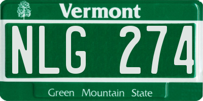 VT license plate NLG274
