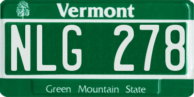 VT license plate NLG278