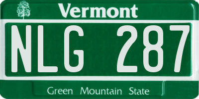 VT license plate NLG287