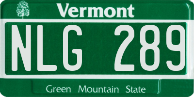 VT license plate NLG289