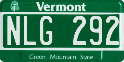 VT license plate NLG292