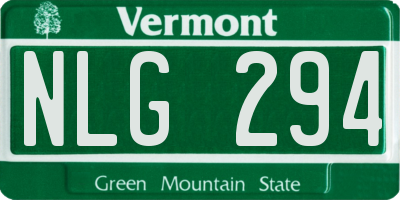 VT license plate NLG294