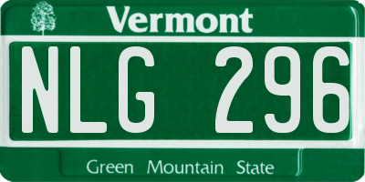 VT license plate NLG296