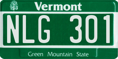 VT license plate NLG301