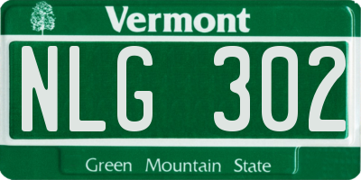 VT license plate NLG302