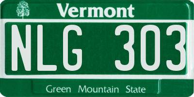 VT license plate NLG303