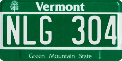 VT license plate NLG304