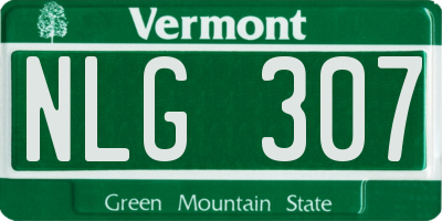 VT license plate NLG307