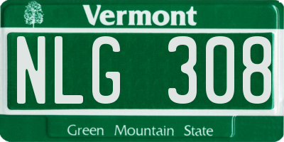 VT license plate NLG308