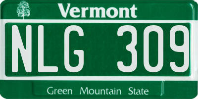 VT license plate NLG309