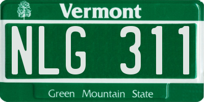 VT license plate NLG311