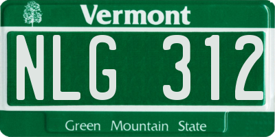 VT license plate NLG312
