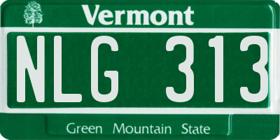 VT license plate NLG313