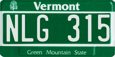 VT license plate NLG315