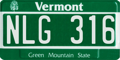 VT license plate NLG316