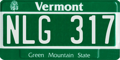 VT license plate NLG317