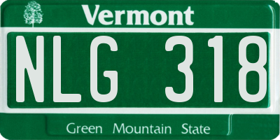 VT license plate NLG318