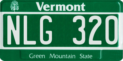 VT license plate NLG320