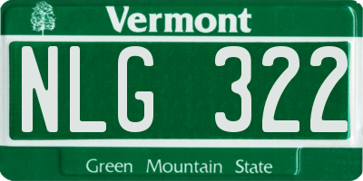 VT license plate NLG322