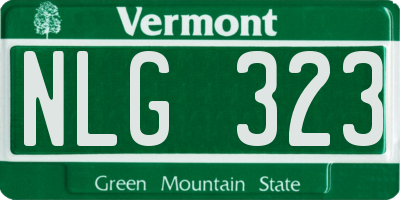VT license plate NLG323