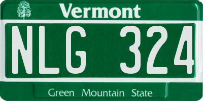 VT license plate NLG324