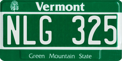 VT license plate NLG325