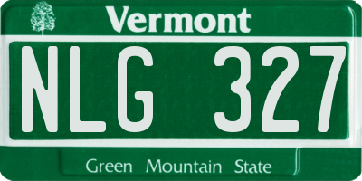 VT license plate NLG327