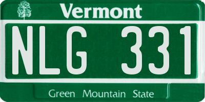 VT license plate NLG331