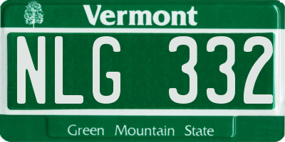 VT license plate NLG332