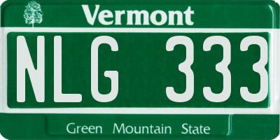 VT license plate NLG333