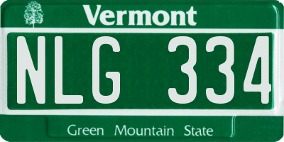 VT license plate NLG334